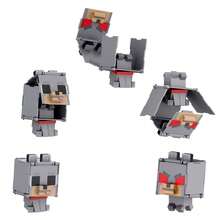 Mattel Mattel Flippin' Figs 毛绒玩偶，二合一：驯服的狼 + 凶猛的狼，3.75 英寸比例，像素化大头设计（随机角色） - JCN20 - 查看 5