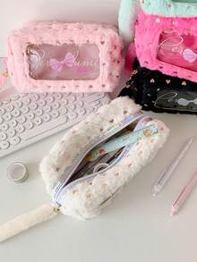 2025新款心形蝴蝶结化妆包，高品质大容量便携式旅行化妆品收纳包