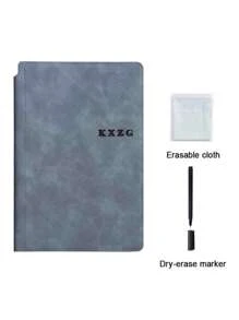 1pc A5 Reusable Whiteboard Notebook Leather Memo Free Whiteboard Pen Erasing Cloth Weekly Planner Portable Stylish Office Notebooks Back To School