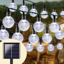 1 Conjunto de 20/30/50/100/200 Luzes de Corda Solares Esféricas de LED para Uso Externo, Luzes Solares Fadas Decorativas, Adequadas para Jardim, Terraço, Varanda, Casamento e Decoração de Natal, Ideal para o Natal