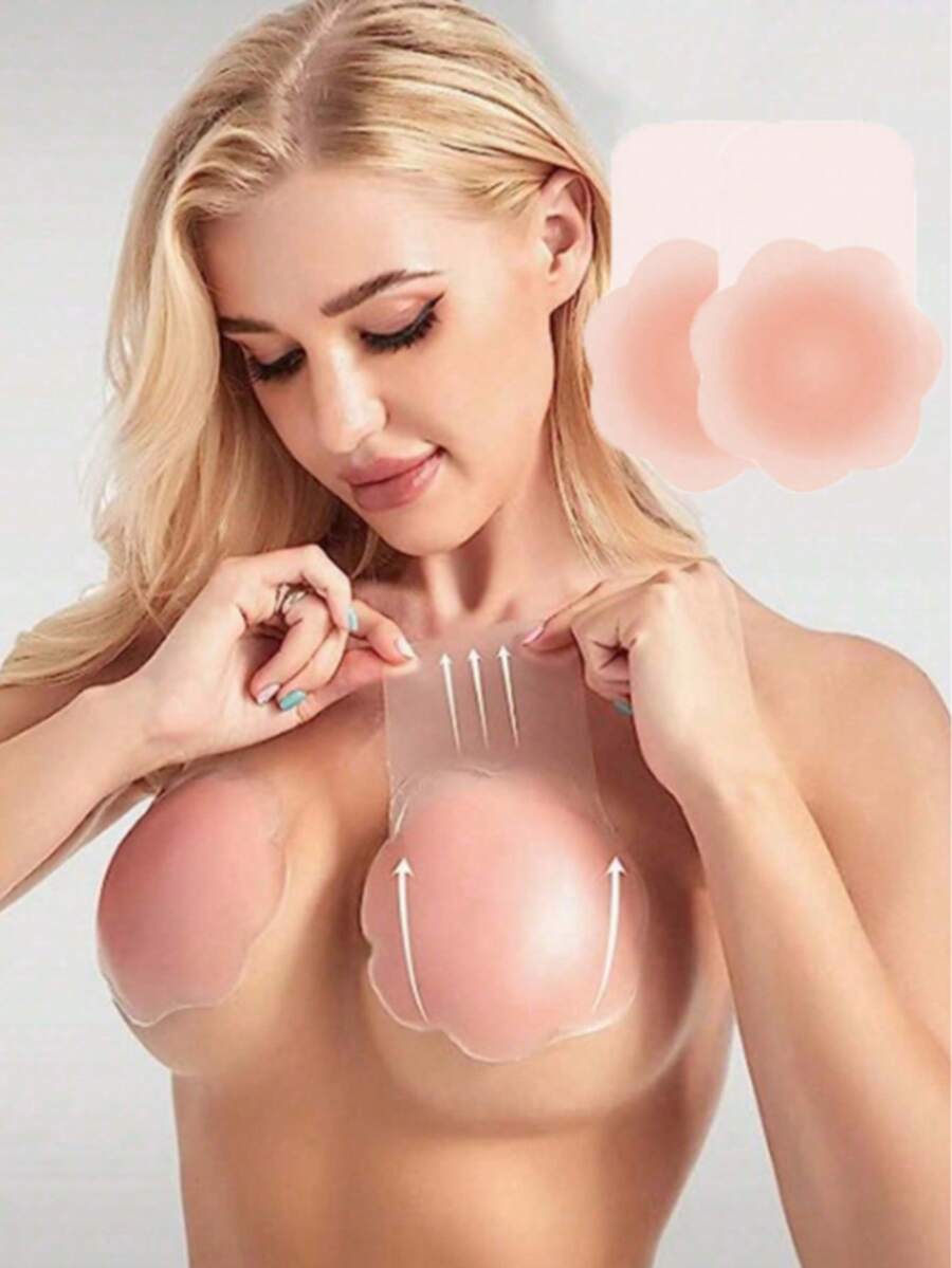 10/2 件隐形硅胶透气乳贴，海外无线隐形乳贴，女士粘性乳贴，防过敏保护罩，露背无肩带，可重复使用丰胸罩，适用于婚纱、连衣裙、运动、跑步、旅行和度假
