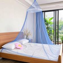 1 Pc Bed Canopy Mosquito Net, Bed Canopy For Kids Room Decor - Insect Protection Hanging Canopy For Adults, Babies, Outdoor Camping, Garden Protection, No Opening - Baby Blue - View 6