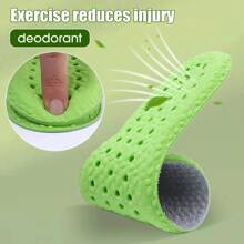 New Sports Shock-Absorbing Insoles, Unisex Deodorizing, Sweat-Absorbing & Breathable Insoles, Comfortable All Year Round, No Fatigue Even After Long Standing, Summer Sports Insoles, Unisex Sweat-Absorbing, Breathable, Deodorizing And Shock-Absorbing Soft-Soled Massage Insoles, PU (Polyurethane)