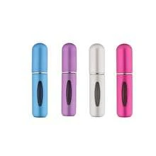 4 件 5 毫升金属迷你香水样品瓶，可重复填充，便携旅行装