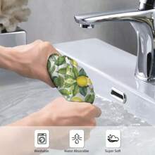 1pc/2pcs Modern Lemon Print Kitchen Towels, Soft & Absorbent Machine Washable Polyester Dishcloth, Perfect For Kitchen Decor, Cooking.Baking, Holiday Decor & Bathroomssentials, TableDecor, Kitchen Supplies, Home Decoration, New Home Bathroom Housewarming Gift, Kitchen Towels