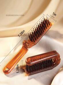 1支便携可折叠时尚琥珀色鬃毛镜面按摩梳，琥珀色猪鬃毛双用途梳，居家旅行两用，防静电，返校季，旅行度假必备，女士美发配件，梳子，发刷，梳子，解结梳，球形梳，迷你发刷，梳子套装，木梳，发刷，迷你发刷，解结梳，发刷，美发产品，美发工具，美发用品，护发，卷发梳，美发设备，发刷，后梳，造型梳，卷发梳，边缘梳，梳子，梳头发，梳子套装，梳头发，卷发梳，解结梳，女士发刷，头发，旅行，美发产品，美发工具，美发用品，理发师，理发配件，理发店，美发设备 - 彩色 - 查看 11