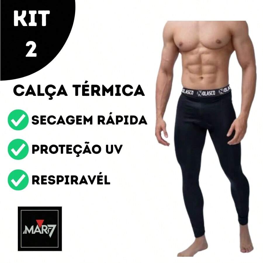 Thermal Kit With 2 SECOND SKIN Trousers Ideal For OUTDOOR SPORTS Cold Days Double Thermal Protection - 黑色 - 查看 1