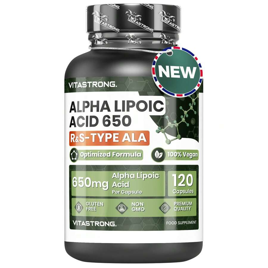 Alpha Lipoic Acid 650mg With Zinc Oxide, R&D Formula, 120 Capsules, 100% Vegan, Gluten And GMO Free, Vitastrong Quality - Others - View 1