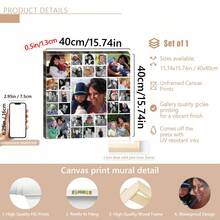 1Pc Personalized Photos To Canvas Print - Canvas Prints With Your Photos On Custom Wall Art For Bedroom, Living Room, Wedding, Baby, Pet, Family, Love, Couple, Friend, Picture, Photo, Framed Wall Art, Gift, Best Friend Gift, Family Gift, Birthday Gifts,Graphic Print - Multicolor - View 16