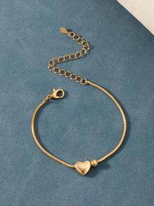 1条优雅不褪色心形吊坠手链，适合情人节、周年纪念日、日常时尚佩戴，也适合作为节日礼物。 - 金色1 - 查看 2
