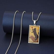 1 件复古方形猫塔罗牌项链 - 彩色 - 查看 25