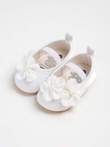 Toddler Girls' Outdoor Sandals, White Elegant Summer Shoes For Infants