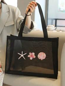 女士沙滩手提包，沙滩配饰手提包，适合婚礼、生日、节日，是送给女性、妈妈、老师、朋友、伴娘、学生、返校、大包、假期旅行手提包、最佳教师答谢礼物的绝佳礼物 - 彩色 - 查看 7