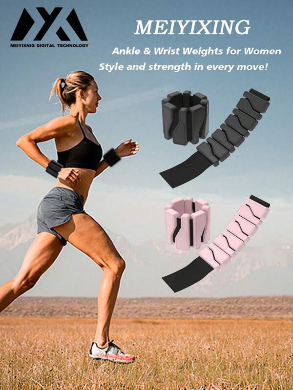 MEIYIXING MEIYIXING Women's Wrist And Ankle Weights - Men's Adjustable Weighted Bracelet, 2lbs Weighted Armbands Foot Leg Weights For Walking, Yoga, Cycling, Training, Exercise, Running, Set Of 2 (1lb Each), Gym, Sports, Fitness, Home Exercise, Gym Machine, Home Training