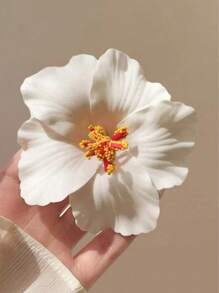 Haarspangen im Hawaii-Blumen-Stil für Frauen, Hibiskus-Haarspange, 3,5 Zoll künstliche Blumenspangen für Urlaub, Strandparty, Haarklammern, Haarspangen