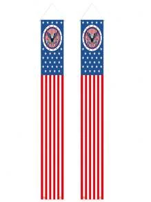 2PCS National Flag Banners, Welcome Signs, Independence Day, Memorial Day Decorations, Suitable For The Front Door Walls Of Homes, Both Indoors And Outdoors
