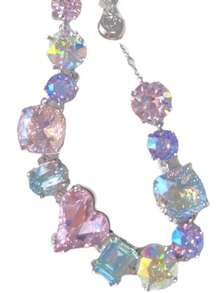1pc Heart & Geometric Colorful Zirconia Stone Women Bracelet, Fashionable & Fresh Metal Band, Summer - 彩色 - 查看 2