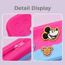 Miniso Disney Mickey Food Series Cute Dotted Pencil Case, Multifunction Stationery Storage, Fun Dotted Design, Suitable For Students' Daily Use Or As A Gift (1 PC), Pencil Pouch, School Bag