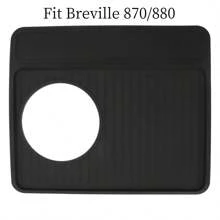 Alfombra para café apta para Breville 870/880, felpudo antideslizante para espresso, estación de compactación para accesorios de máquina de espresso, alfombrilla de silicona, resistente al calor e impermeable, 11 in X 9.25 in, color negro vuelta al colegio