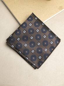 1pc Floral Print Pocket Square, Suitable For Suit, Business, And Streetwear