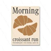 1 pezzo cartellone d'arte da parete con stampa retrò del club sciistico francese, croissant, pizza, opzionale con cornice, decorazione per la casa - Multicolore - Visualizzare 57