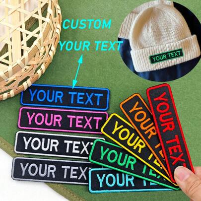 Personalize um patch bordado com nome de dopamina personalizado com no verso, adequado para boné, roupa, bolsa, atividades artísticas para crianças