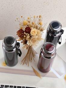 1pc 35OZ Matte Stainless Steel Insulated Leak-Proof Vacuum Water Bottle, Suitable For Car, Daily Use, Travel And Gifts, Durable Portable Latte Coffee Cup, Travel Drinking Cup, Iced Tea Cup, Thermal Flat Bottom Cup, Can Be Purchased Separately With Cup Sleeve