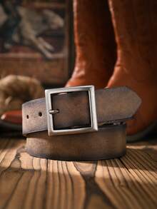 1 pieza Cinturón de cuero sintético para hombres, adecuado para uso casual y de negocios, gran regalo para novio, esposo, padre, hombre, uso diario, moda, adolescente, al aire libre, vacaciones, atlético, viaje, estilo bohemio, vintage de otoño, accesorios de otoño-invierno, adecuado para adolescentes, jóvenes, hombres, casual, al aire libre, atlético, vacaciones, regalos de graduación, cumpleaños - Hebilla cuadrada - Ver 27