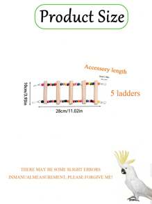1 pieza Escalera trepadora para loros de colores, disponible en múltiples longitudes, escalera de madera flexible de colores, suministros educativos para aves, accesorio para jaula de pájaros, juguete para loros (todos los accesorios de colores se entregan al azar)