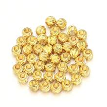 20-100 Stücke/Packung vermessingte gold-/silberfarbene facettierte runde Metallperlen, verschiedene Stile wählbar, schwerer Metall Chic DIY Schmuckherstellung Zubehör für Armband, Halskette, Anhängersperlen