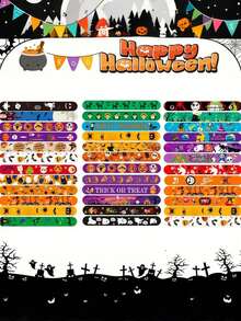 12/24/48 piezas - Pulseras de golpe de Halloween, regalos de fiesta de Halloween, juguetes de dulces de Halloween para bolsas de regalos - Multicolor - Ver 6