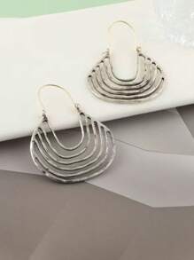 1 paire de boucles d'oreilles géométriques rétro exagérées en forme de U, boucles d'oreilles uniques et élégantes pour femmes