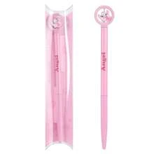 Miniso Stitch Series Angel Metal Decorated Ballpoint Pen, 1.0mm Black Ink, Metal Decor Head Rotation, Suitable For Daily Use Or As A Gift (1 PC) Back To School - Pink - View 9