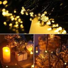GHUSTAR Guirlande lumineuse solaire 32 m 300 LED, 8 modes réglables, étanche IP44 pour l'extérieur, parfaite pour la décoration de cour, de jardin, de porche, de festivals et de fêtes