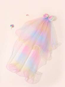 1pc Large Hair Bows For Girls Rainbow Gradient Mesh Bow Alligator Clips Glitter Rainbow Gradient Bow Hair Clips Elegant Bow Barrettes Wedding Vacation Bow Hairpins Kids Hair Accessories