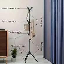 1pc Multi-Function 3-Arm Coat Rack, Suitable For Bedroom, Living Room And Entryway, Easy Installation, Material: PP + Baked Pipe - Multicolor - View 9