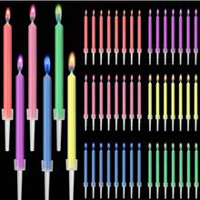 Velas de llama colorida - Adecuadas para decoración de bodas, fiestas de compromiso, pasteles; fiestas de cumpleaños; Halloween, Navidad, Día de los Caídos y otras decoraciones de fiestas festivas; llamas y velas a juego, perfectas para fotos de cumpleaños y fiestas - Multicolor - Ver 7