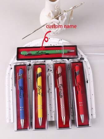 1 stuk gepersonaliseerde luxe zachte roségouden pen geschenkdoos, nieuwe balpen cadeaupen handtekeningpen rubberen zachte balpen, luxe gepersonaliseerde pen, cadeaupen voor haar, Lerarendag Moederdag Vaderdag graveren gepersonaliseerde pen gepersonaliseerde tekst lasergraveren op maat, terug naar school, schoolbenodigdheden