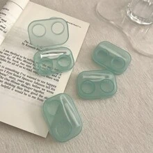 1PC/2PCS/5PCS Retro Chic Candy Color Mini Contact Lens Case Color Contact Lens Case Set With Mirror Compact Portable Immersion Storage Set Eye Contact Lens Color Contact Lens Case