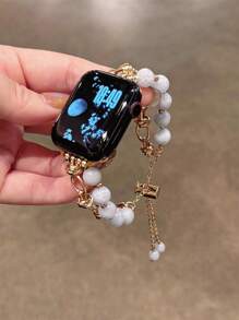 1 New Natural Stone Bracelet Strap Compatible With Apple Watch 38/40/41/42/44/45/46/49mm Compatible With Apple Watch Strap Ultra/Se10/9/8/7/6/5/4/3/2/1