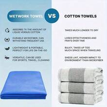 1 pieza/2 piezas Toalla deportiva y de acondicionamiento físico de microfibra de doble cara, de secado rápido, gris claro, absorbente, antiarena, portátil para yoga, natación, senderismo, actividades al aire libre