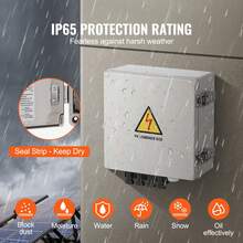 PV Combiner Box, 4 String, Solar Combiner Box With 10A Rated Current Fuse 63A Circuit Breaker Lightning Arrester And Solar Connector, ABS Plastic Case For On / Off Grid Solar Panel System, IP65 - trắng - Xem 4