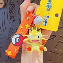 pokemon 1 paquete de llaveros con dibujos animados de anime lindos con pulsera - Encantos de personajes surtidos para cumpleaños, regalos de Navidad, recuerdos de fiesta - Accesorios de bolso para mochilas y equipaje