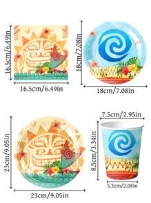 10 قطع صينية ورقية هاواي، إمدادات حفلة تيكي ، صحن ورقي تصريف استوائي لحفلات الصيف والشواطئ ، إمدادات زينة أعياد الميلاد الأستوائية بطراز الهاواي