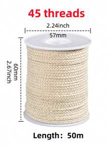 61 米卷棉质编织灯芯线轴蜡烛灯芯带 100 个油灯支架 DIY 手工蜡烛制作用品 - 白色 - 查看 22