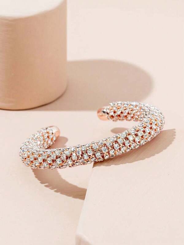1pc Rhinestone Adjustable Bangle Bracelet, European And Middle Eastern Fashionable Versatile Tennis Chain, Claw Chain Wrap Bracelet - A Great Gift For Women Graduates