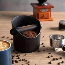 意式浓缩咖啡敲击盒，半自动咖啡机专用咖啡渣盒，紧凑型圆形抽屉 - 便携式设计，适合家庭咖啡师和咖啡店配件。返校季