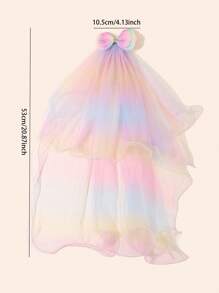 1pc Large Hair Bows For Girls Rainbow Gradient Mesh Bow Alligator Clips Glitter Rainbow Gradient Bow Hair Clips Elegant Bow Barrettes Wedding Vacation Bow Hairpins Kids Hair Accessories
