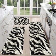 1 pieza Alfombra suave de cocina, Felpudo lavable antideslizante, Alfombra camino, Felpudo, Juego de alfombrillas de baño, sala de estar, lavandería, Alfombra de área, Decorativa apta para cocina, sala de estar, entrada, balcón, decoración del hogar, anti-suciedad, cafetería, bar, fiesta, regalo festivo, Alfombra de piso de dormitorio, Alfombra de baño, Decoración de habitación, Decoración de cocina, Diseño de reno en marco azul y blanco a rayas de fondo colorido