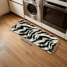 1 pieza Alfombra suave de cocina, Felpudo lavable antideslizante, Alfombra camino, Felpudo, Juego de alfombrillas de baño, sala de estar, lavandería, Alfombra de área, Decorativa apta para cocina, sala de estar, entrada, balcón, decoración del hogar, anti-suciedad, cafetería, bar, fiesta, regalo festivo, Alfombra de piso de dormitorio, Alfombra de baño, Decoración de habitación, Decoración de cocina, Diseño de reno en marco azul y blanco a rayas de fondo colorido